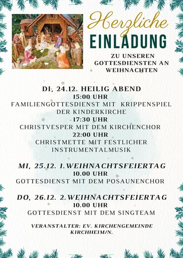 Flyer Weihnachtsgottesdienste