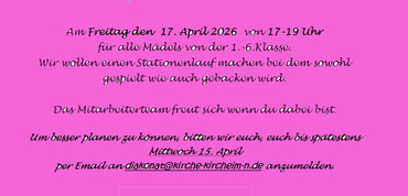 Mädelsabende am 17. April